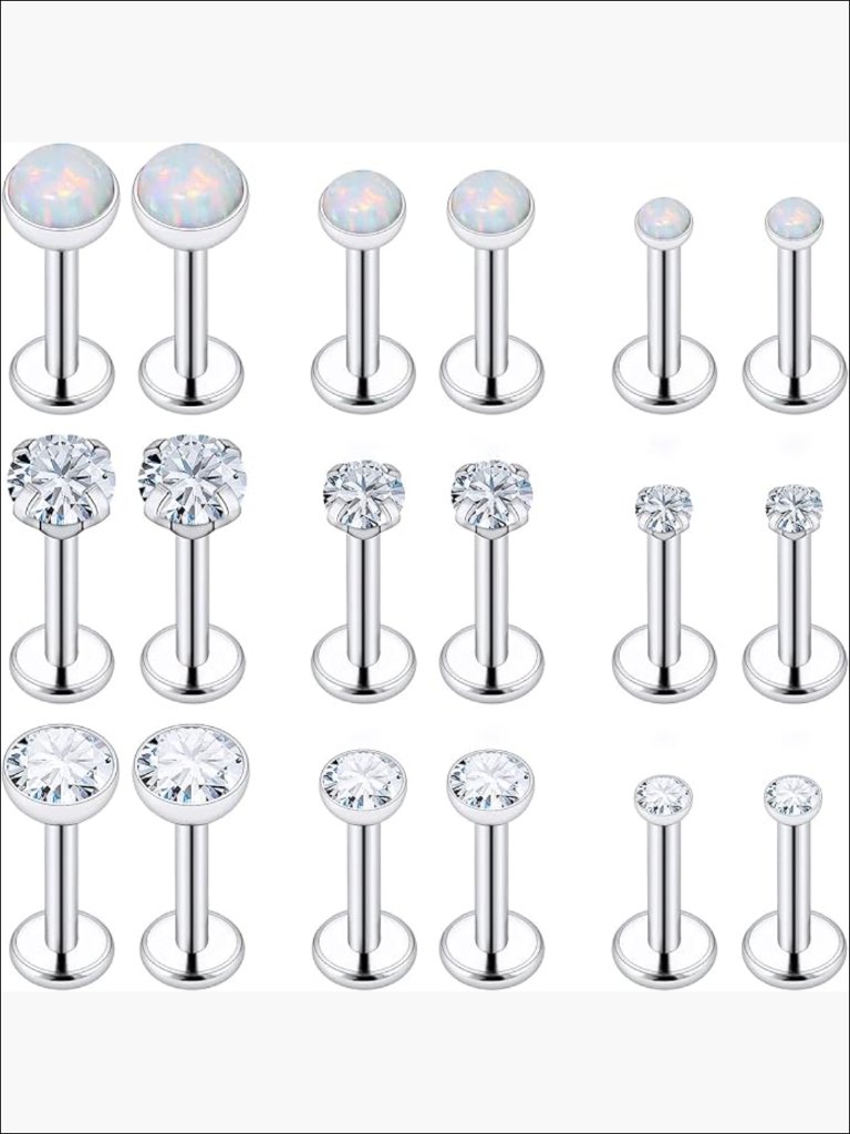 Surgical Steel Labret Studs 16g Internally Threaded Flat Back Piercing Jewelry